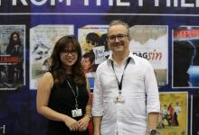 FDCP Chairperson and CEO Liza Diño and CNC Bilateral Affairs Advisor Julien Ezanno at the Philippine Pavilion of the 2017 Asian Film Market in Busan, South Korea.